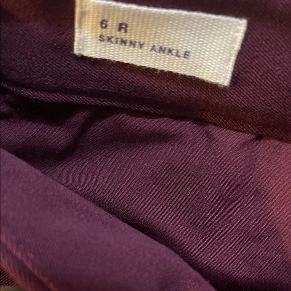 NWT GAP Women's Deep Burgundy skinny Ankle Jeans size 6 - Picture 8 of 9